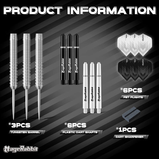 MageRabbit Pegasus Professional 90% Tungsten Steeltip Darts Set Available in 23 Gram with Flights, Stems ( Shafts - Image 2
