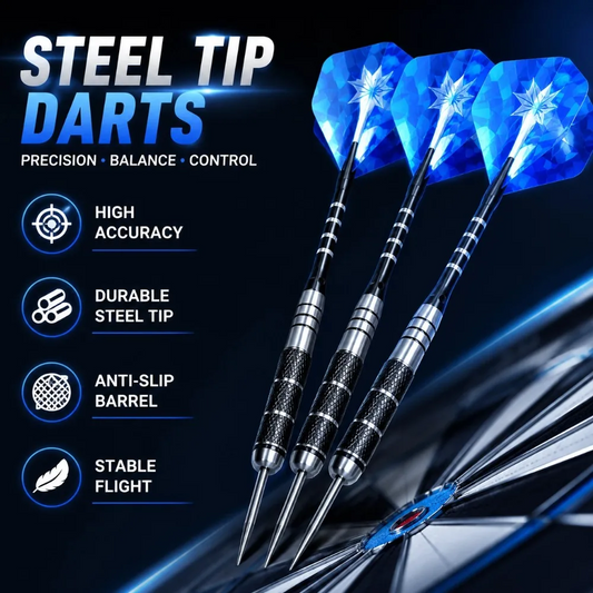 22g Tungsten Steel Tip Darts | 3-Pack Professional Hard Darts Set - Image 1