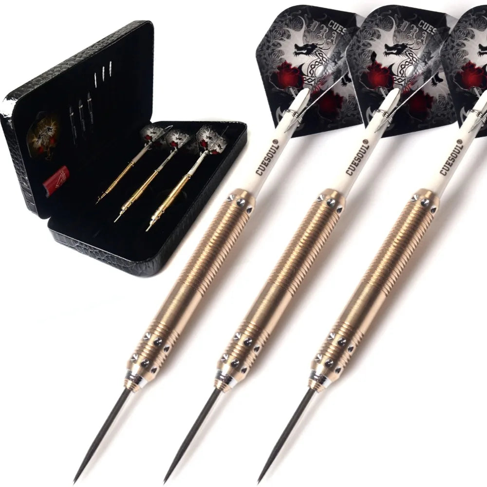 CUESOUL 21/23/25 Grams Deluxe Brass Steel Tip Darts Set  Dragon Series - Image 2