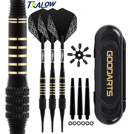 TRALOW Professional Soft Tip Darts Set 18 Grams with 6 Dart shaft 6 rubber ring,Gift Storage Box,For Competition/Of - Image 1