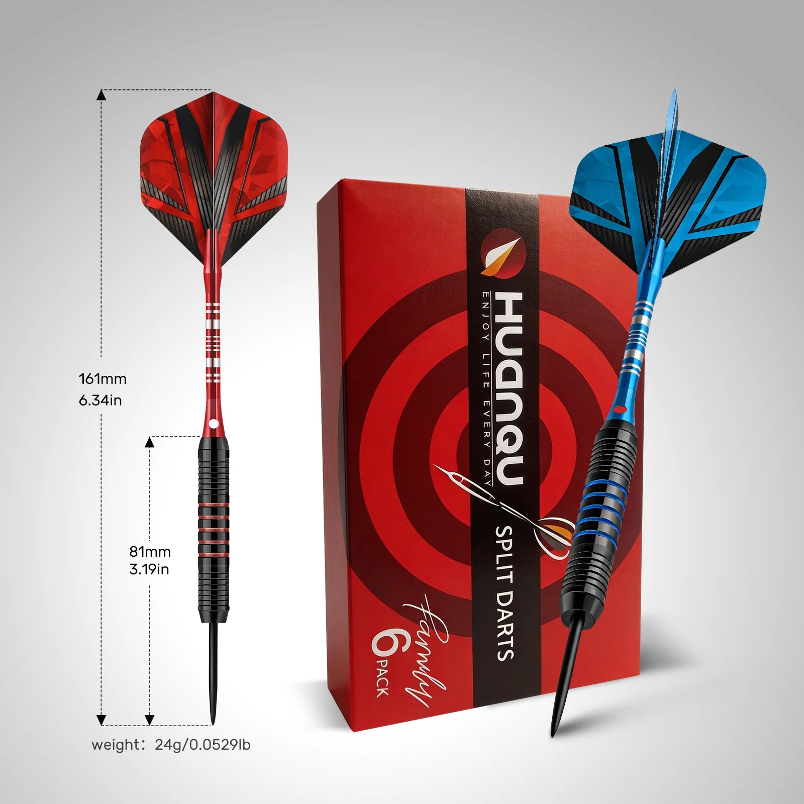 Huanqu 24g Six-Piece Iron Dart Set, with Additional Professional Dart Accessories Such as Dart Wings and Dart Shaft - Image 3