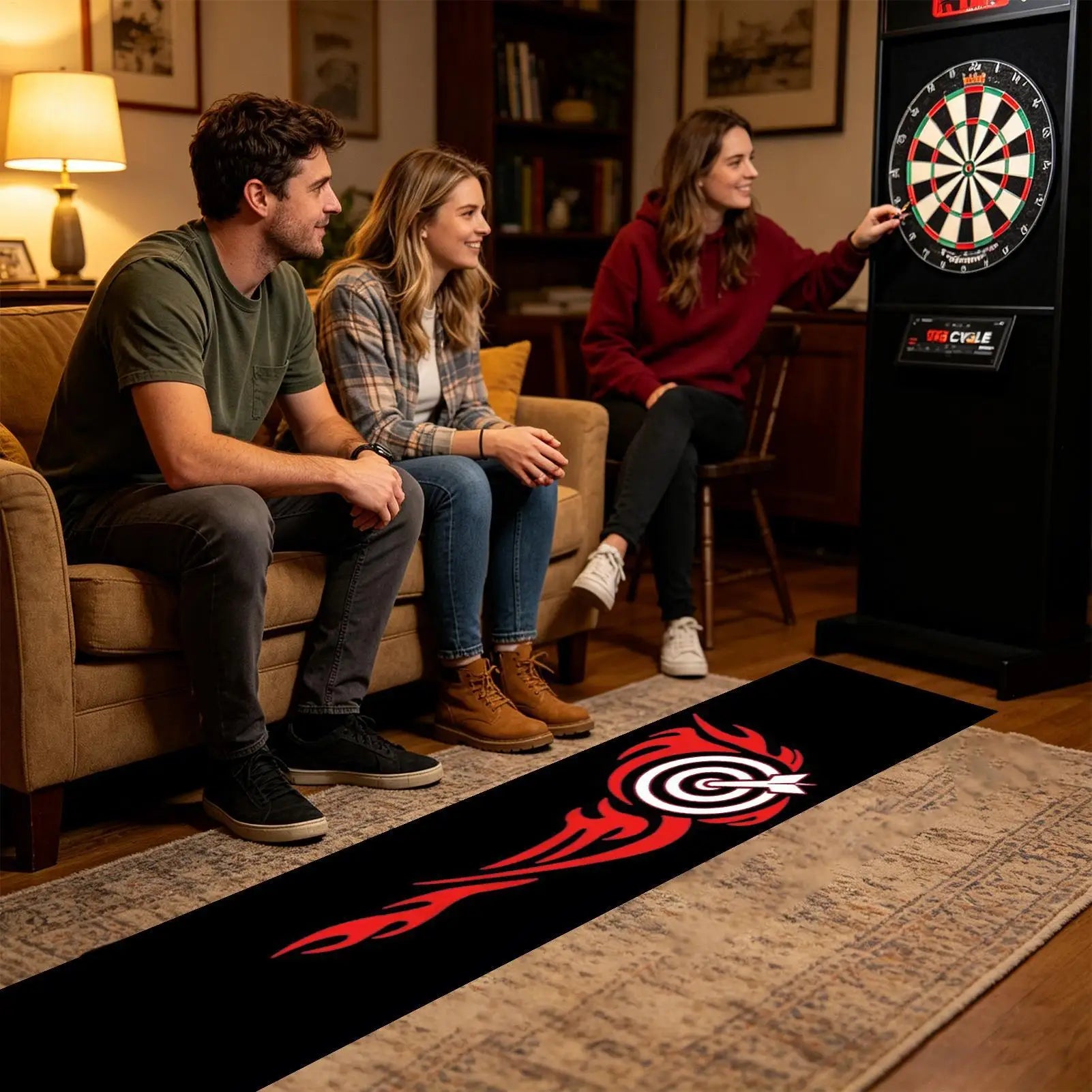 Dart Rug Non-Slip with Throw Line Portable Protective Dart Mat for Game Room Recreation Center Sports Club Office B - Image 5