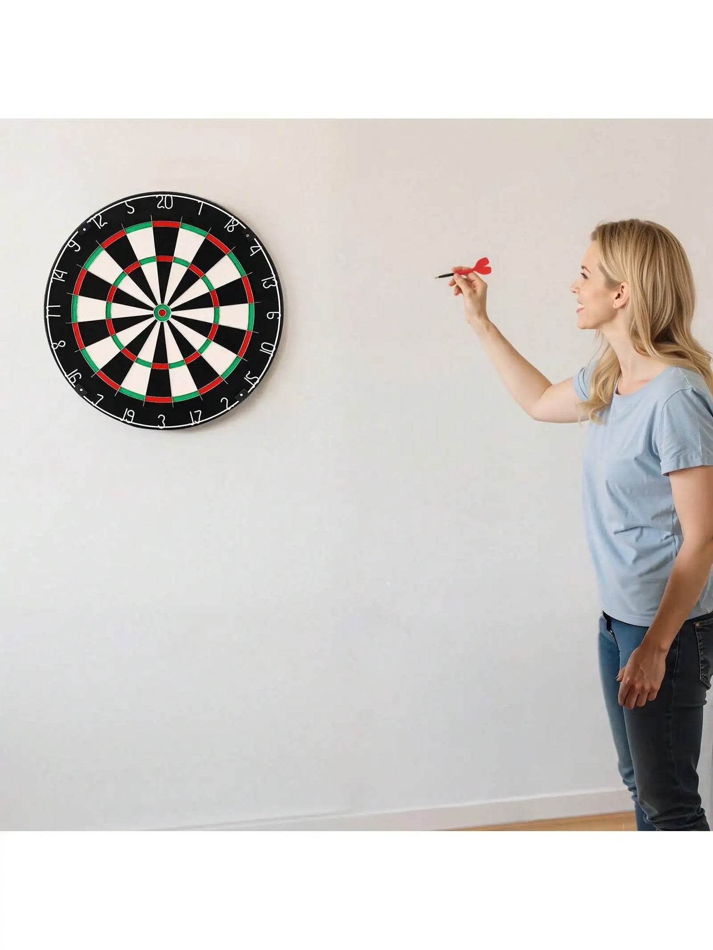Dart Board, High-Grade Self-Healing Sisal Fiber Dartboard With Staple-Free Bullseye, Blade Wire & Rotating Number R - Image 7