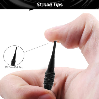 TRALOW Professional Soft Tip Darts Set 18 Grams with 6 Dart shaft 6 rubber ring,Gift Storage Box,For Competition/Of - Image 4