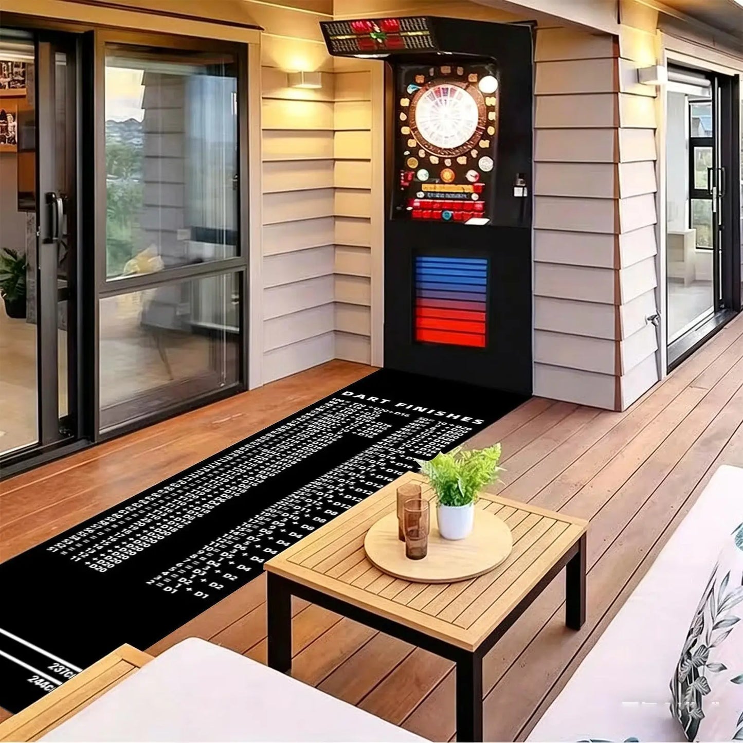 Dart Mat Non Slip Darts Mat Checkouts with Throw Lines Heavy Duty Dart Points and Flooring Protector for Game Room - Image 5
