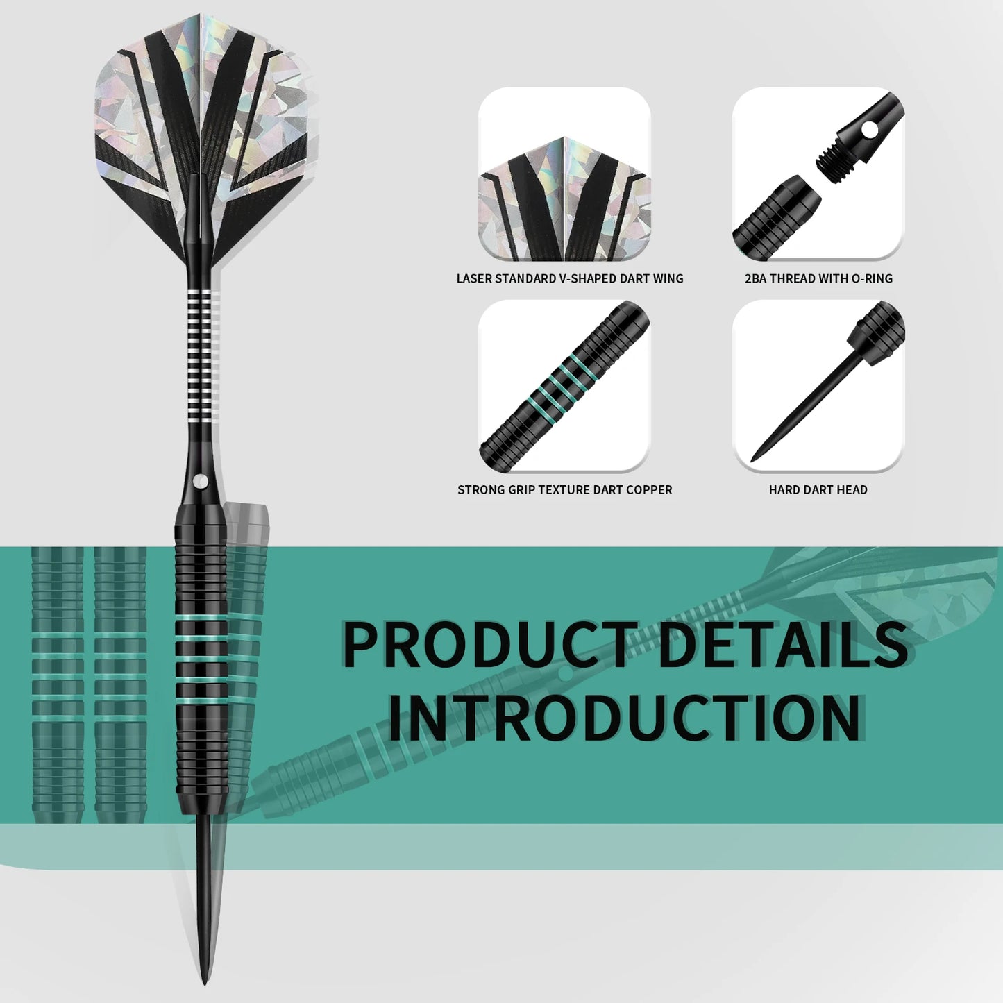 Huanqu 23g Professional Three-Piece Dart Set Includes Extra Dart Shafts, Dart Flights, and Sharpening Stone. Comple - Image 4