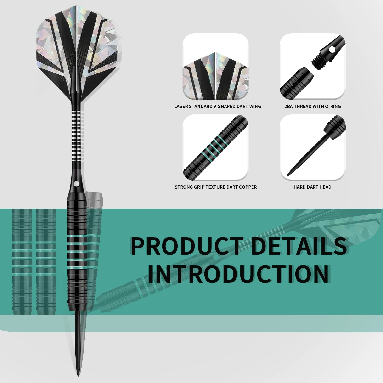 Huanqu 23g Professional Three-Piece Dart Set Includes Extra Dart Shafts, Dart Flights, and Sharpening Stone. Comple - Image 4