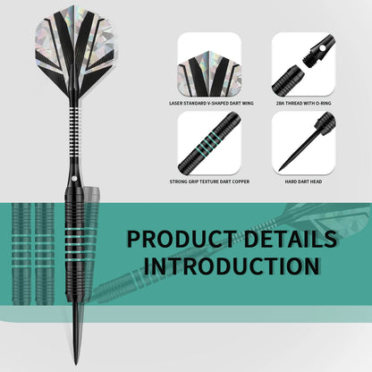 Huanqu 23g Professional Three-Piece Dart Set Includes Extra Dart Shafts, Dart Flights, and Sharpening Stone. Comple - Image 4