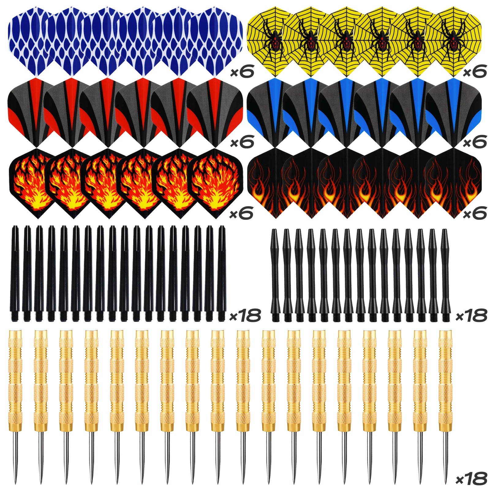 Huanqu 18-Piece Iron Dart Set, Complete Set with 36 Dart Wings and 36 Dart Shafts, Large Quantity of Products, Suit - Image 6