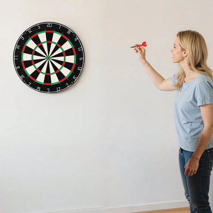Dart Board, High-Grade Self-Healing Sisal Fiber Dartboard With Staple-Free Bullseye, Blade Wire & Rotating Number R - Image 1