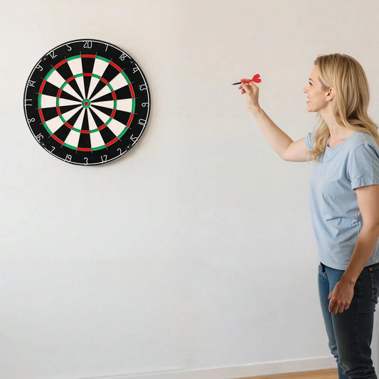 Dart Board, High-Grade Self-Healing Sisal Fiber Dartboard With Staple-Free Bullseye, Blade Wire & Rotating Number R - Image 1