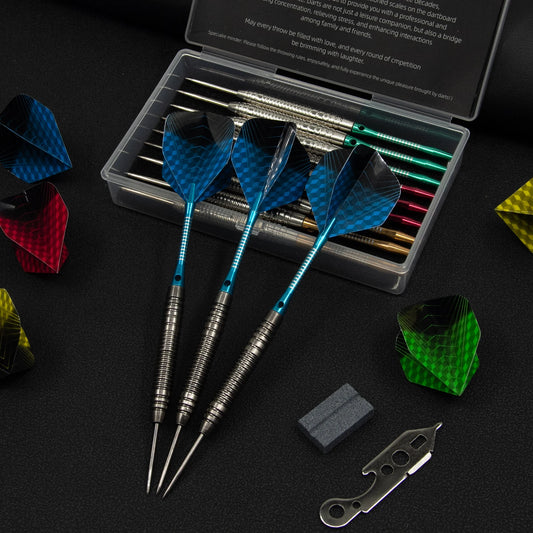Huanqu 20g Needle Dart Set, 12-Piece Beginner Iron Darts, Multiple Color Combinations, Includes Various Accessories - Image 1