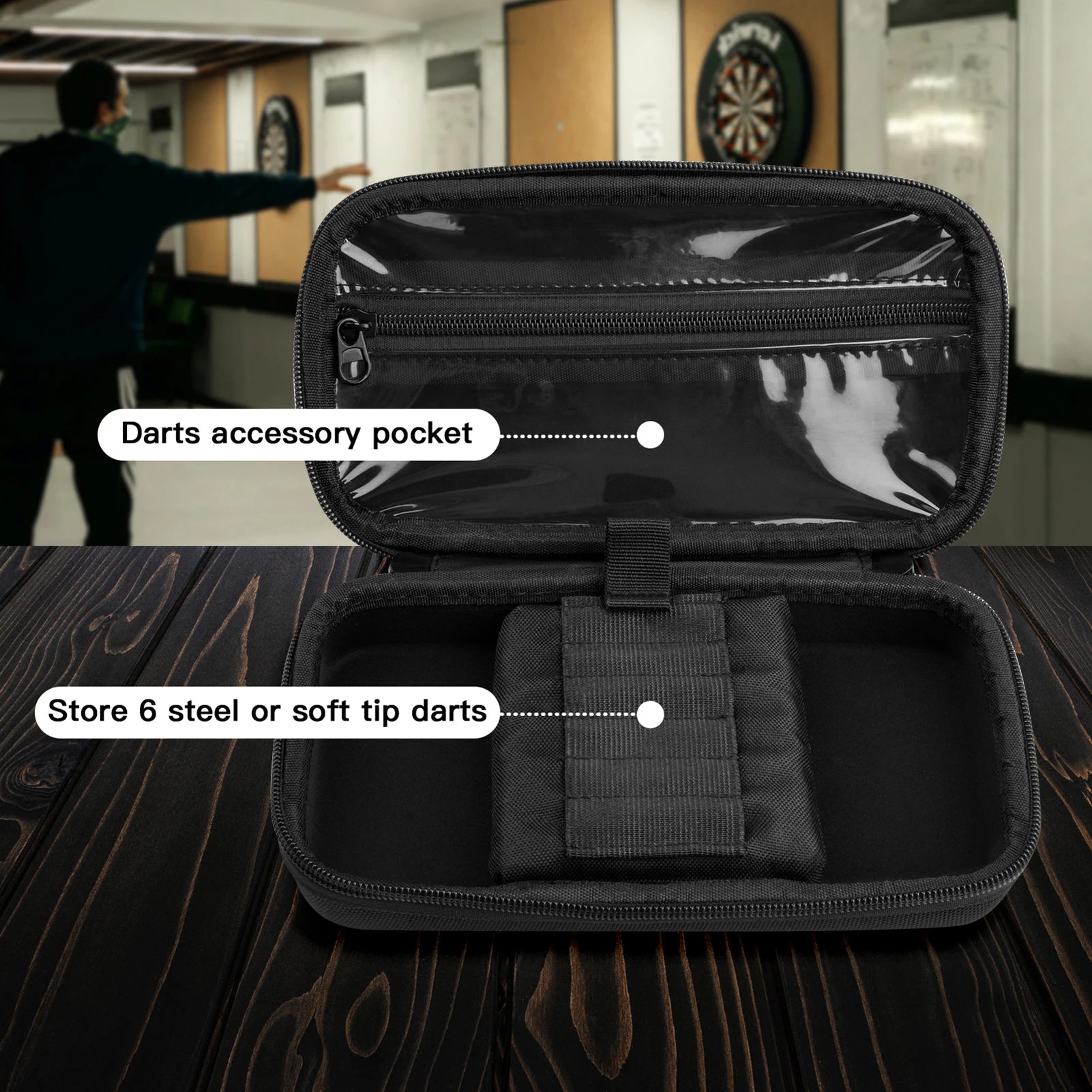Dart Storage Holder Carrying Bag Darts Organizer with 6 Elastic Bands Multipurpose Dart Carrying Cases Darts Protec - Image 3