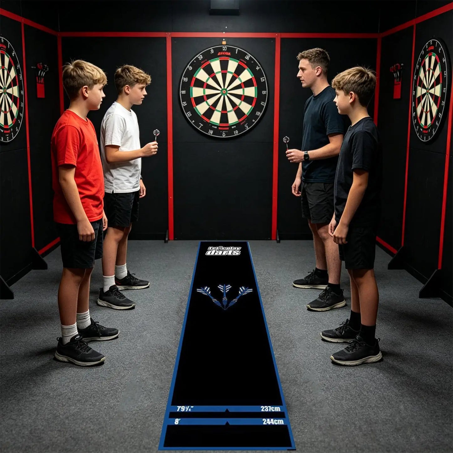 Dart Mat Non Slip Darts Mat Checkouts with Throw Lines Heavy Duty Dart Points and Flooring Protector for Game Room - Image 4