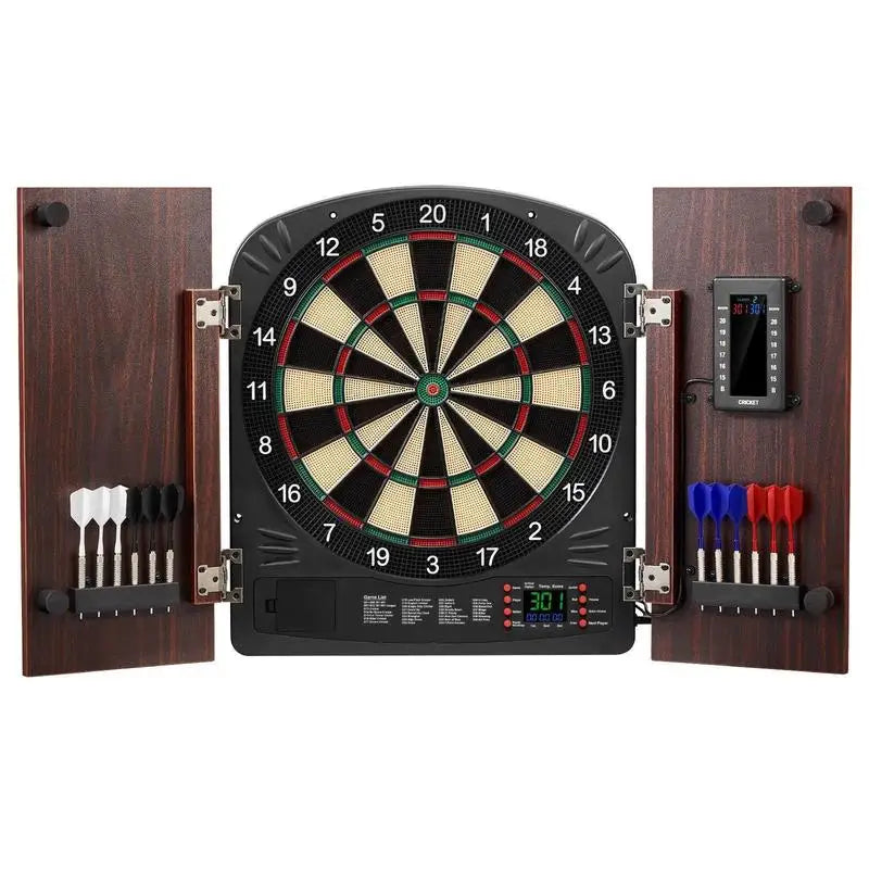 Dartboard and cabinet set Home Dart Board Center, 34.3 cm dartboard, stowable dart cabinet with electronic scoring - Image 1