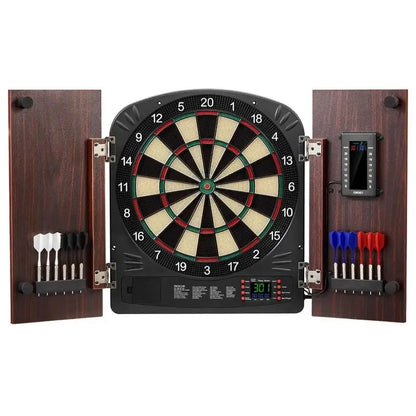 Dartboard and cabinet set Home Dart Board Center, 34.3 cm dartboard, stowable dart cabinet with electronic scoring - Image 1