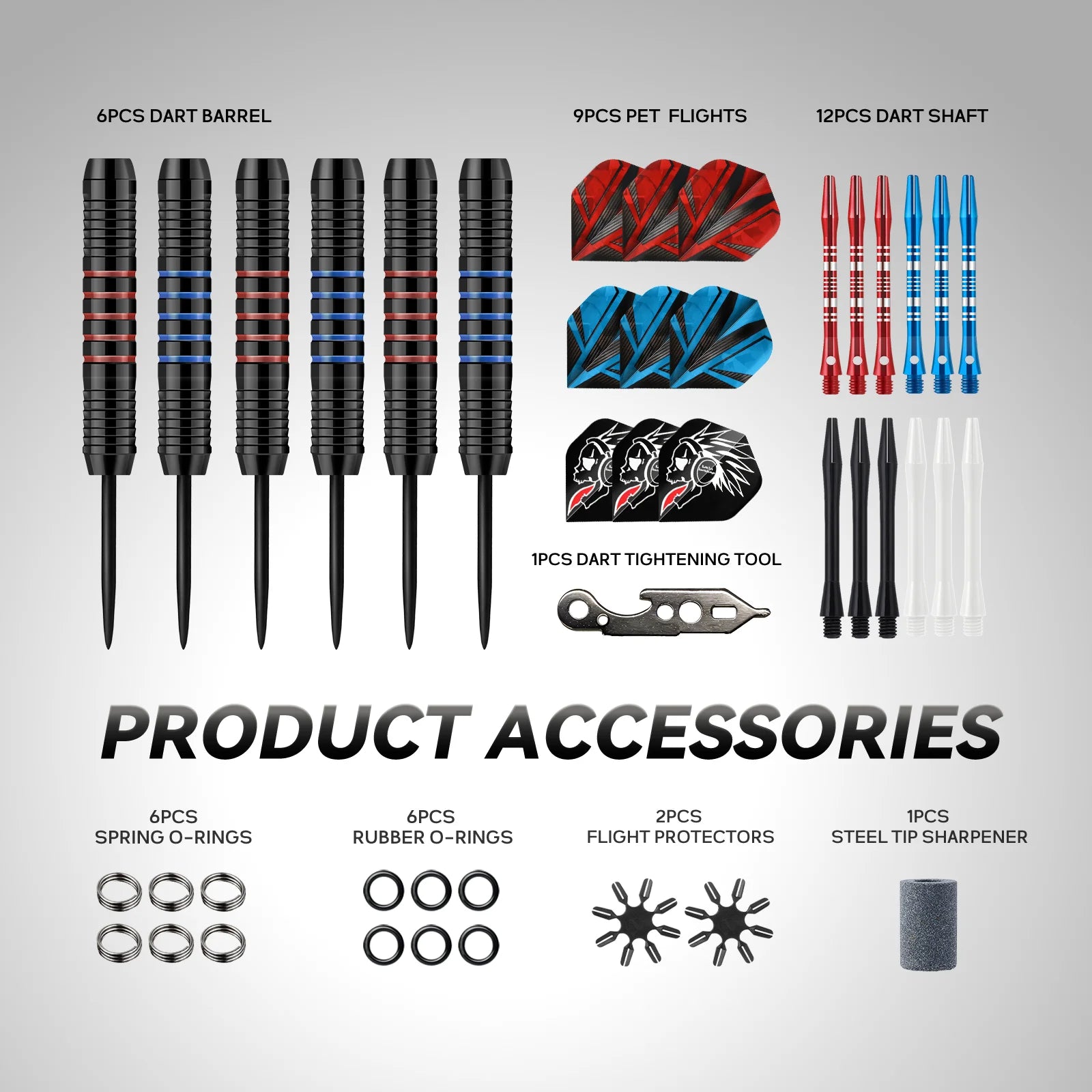 Huanqu 24g Six-Piece Iron Dart Set, with Additional Professional Dart Accessories Such as Dart Wings and Dart Shaft - Image 2