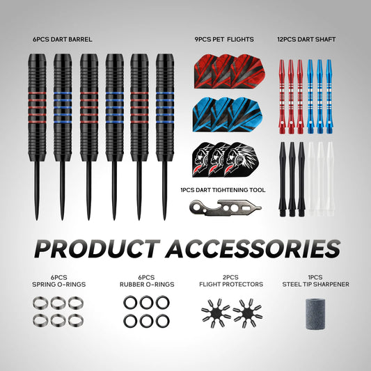 Huanqu 24g Six-Piece Iron Dart Set, with Additional Professional Dart Accessories Such as Dart Wings and Dart Shaft - Image 2