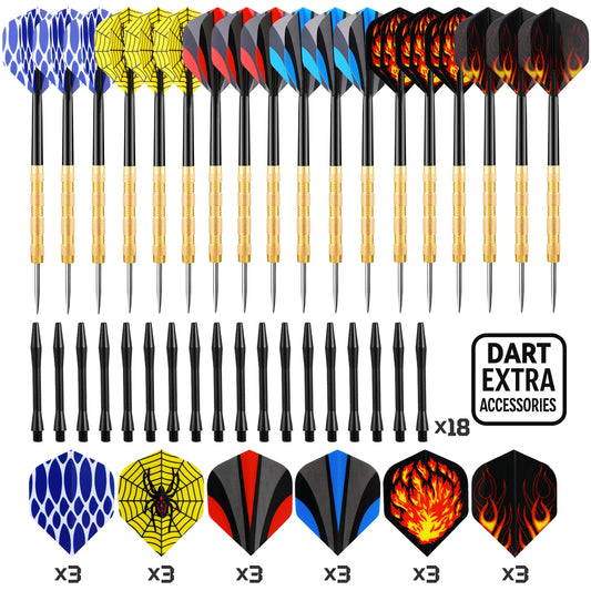 Huanqu 18-Piece Iron Dart Set, Complete Set with 36 Dart Wings and 36 Dart Shafts, Large Quantity of Products, Suit - Image 1