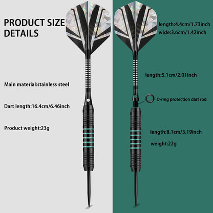 Huanqu 23g Professional Three-Piece Dart Set Includes Extra Dart Shafts, Dart Flights, and Sharpening Stone. Comple - Image 3