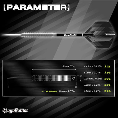 MageRabbit Pegasus Professional 90％ Tungsten Steeltip Darts Set Available in  23 Gram with Flights, Stems ( Shafts - Image 3