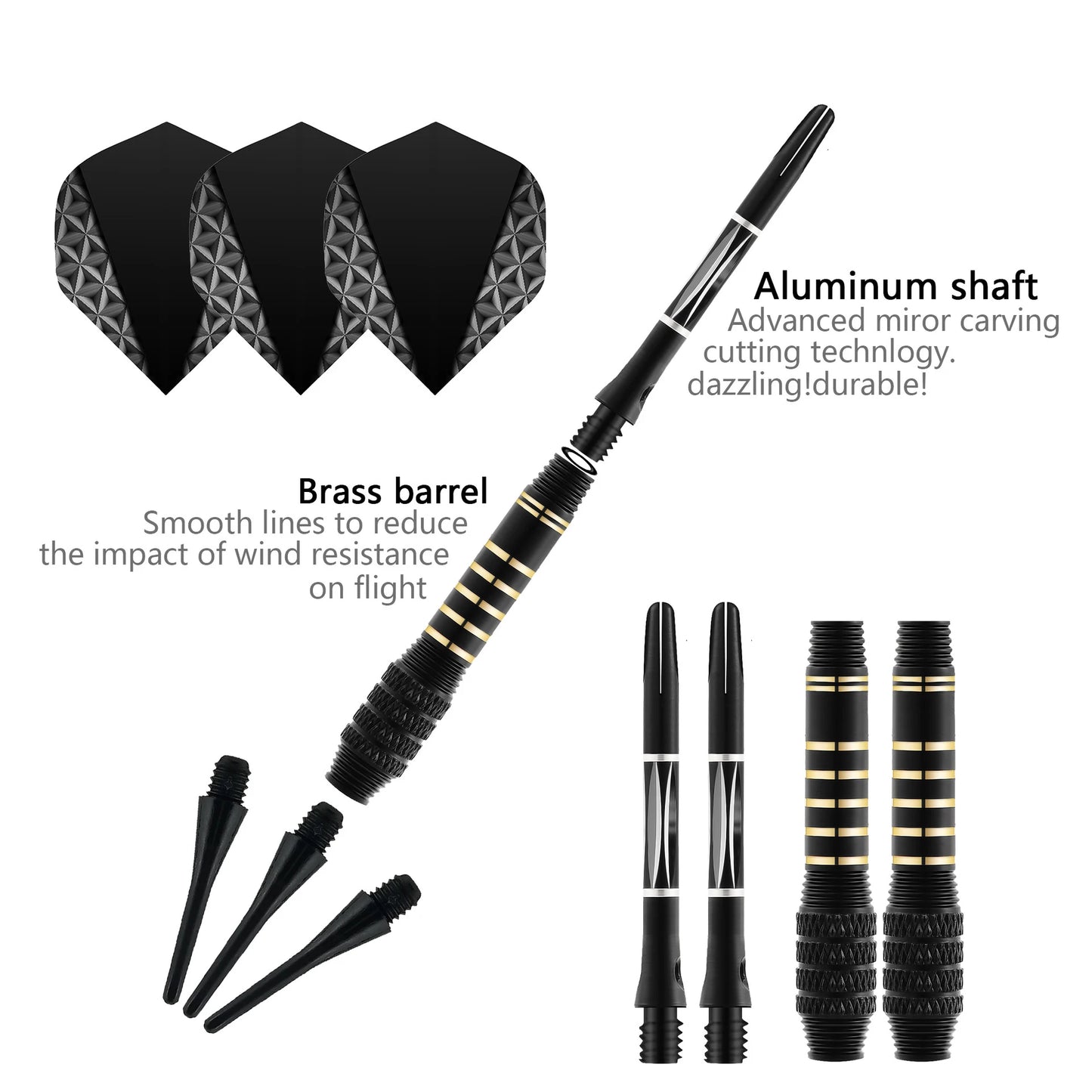 TRALOW Professional Soft Tip Darts Set 18 Grams with 6 Dart shaft 6 rubber ring,Gift Storage Box,For Competition/Of - Image 3