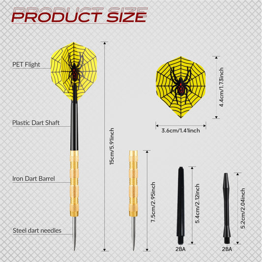 Huanqu 18-Piece Iron Dart Set, Complete Set with 36 Dart Wings and 36 Dart Shafts, Large Quantity of Products, Suit - Image 2