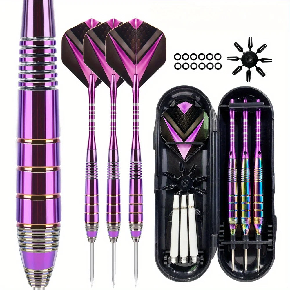 Darts Metal Tip Set 3 Aluminum Shaft Metal Dart Professional Darts Steel Tip Sets Extra 3 Dart Flights 3 Replace Pl - Image 1