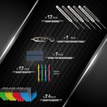 Huanqu 20g Needle Dart Set, 12-Piece Beginner Iron Darts, Multiple Color Combinations, Includes Various Accessories - Image 2