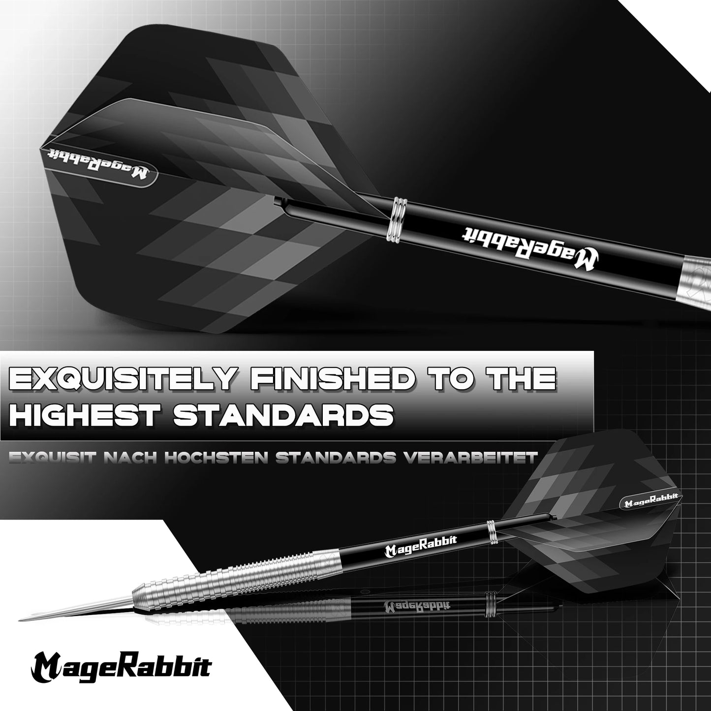MageRabbit Pegasus Professional 90％ Tungsten Steeltip Darts Set Available in  23 Gram with Flights, Stems ( Shafts - Image 5