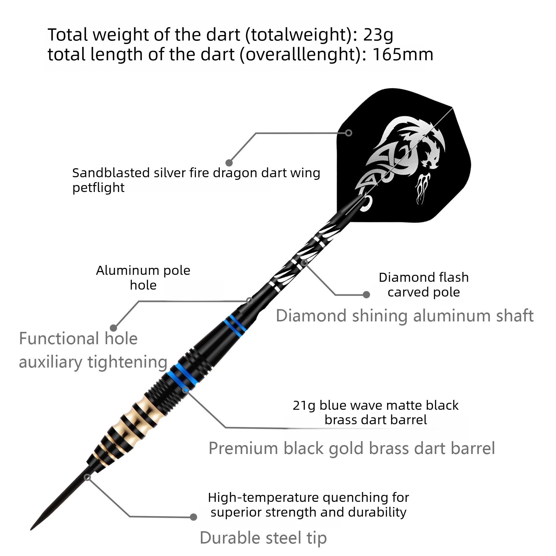 6pcs Professional Tungsten Steel Darts Set with Storage Box | 22g Steel Tip Darts - Image 4