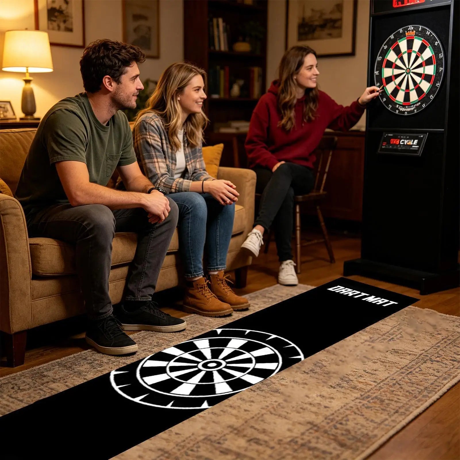 Dart Rug Non-Slip with Throw Line Portable Protective Dart Mat for Game Room Recreation Center Sports Club Office B - Image 6