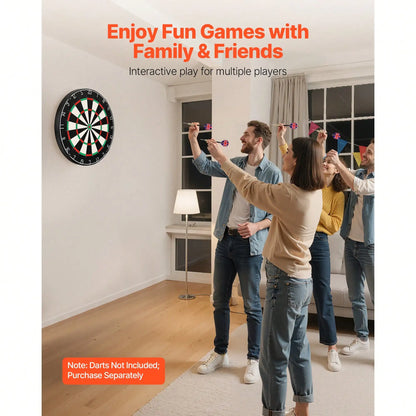 Dart Board, High-Grade Self-Healing Sisal Fiber Dartboard With Staple-Free Bullseye, Blade Wire & Rotating Number R - Image 2
