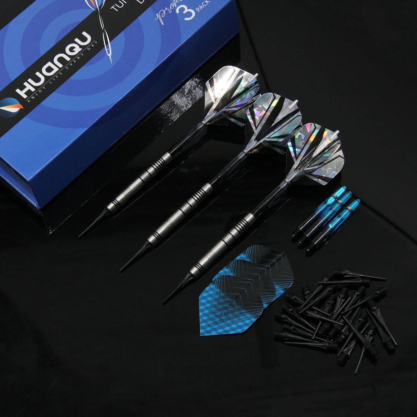 Huanqu 18g 80% Tungsten Soft Tip Dart Set – Professional Competition Darts - Image 1