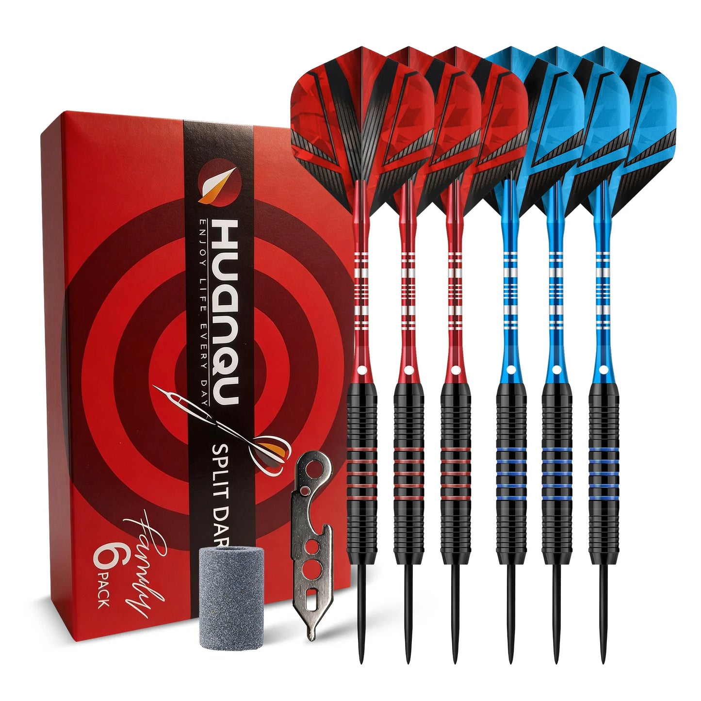 Huanqu 24g Six-Piece Iron Dart Set, with Additional Professional Dart Accessories Such as Dart Wings and Dart Shaft - Image 1