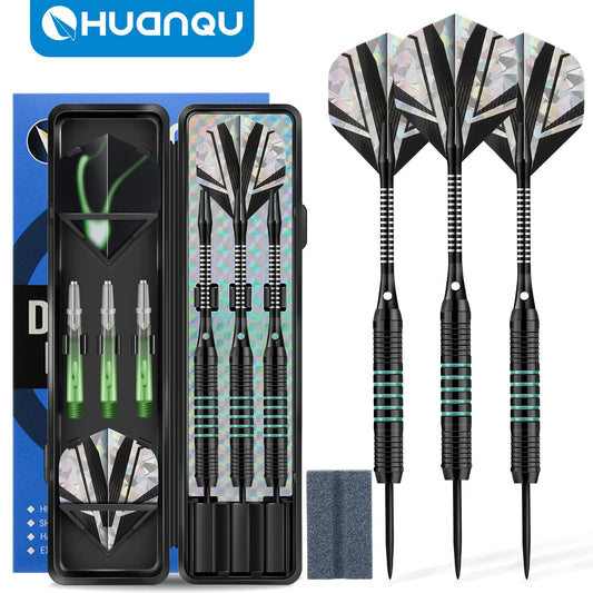 Huanqu 23g Professional Three-Piece Dart Set Includes Extra Dart Shafts, Dart Flights, and Sharpening Stone. Comple - Image 1