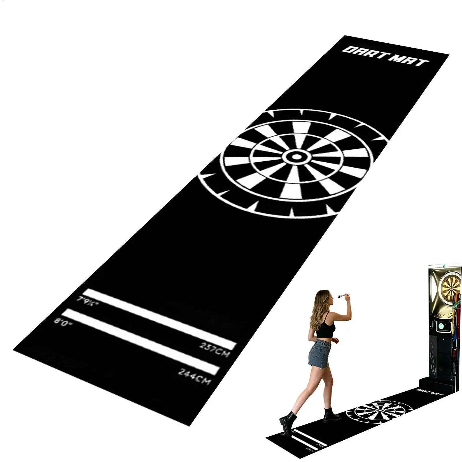 Dart Rug Non-Slip with Throw Line Portable Protective Dart Mat for Game Room Recreation Center Sports Club Office B - Image 2