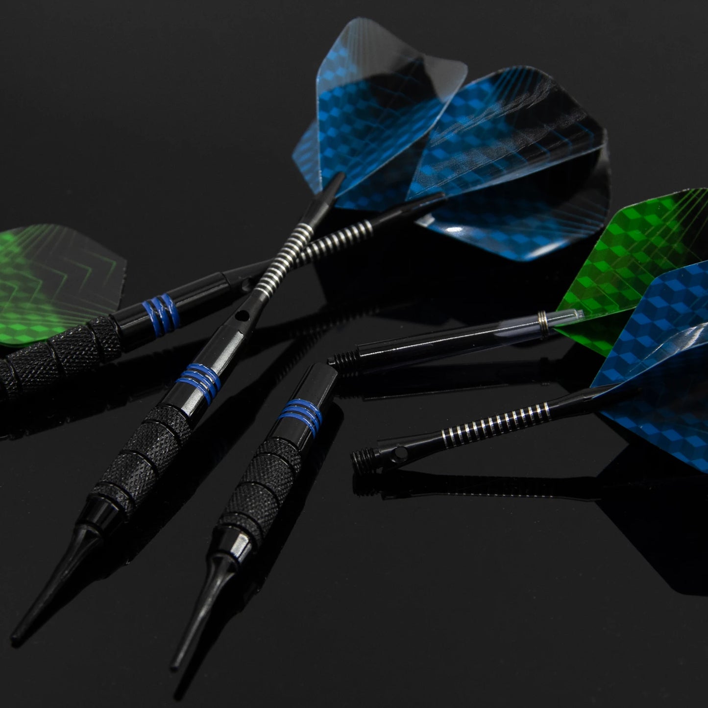 Huanqu Professional 16g Iron Dart Set, Safe Soft-Tipped Darts, Comes with Blue and Green Dart Wings, Includes Extra - Image 5