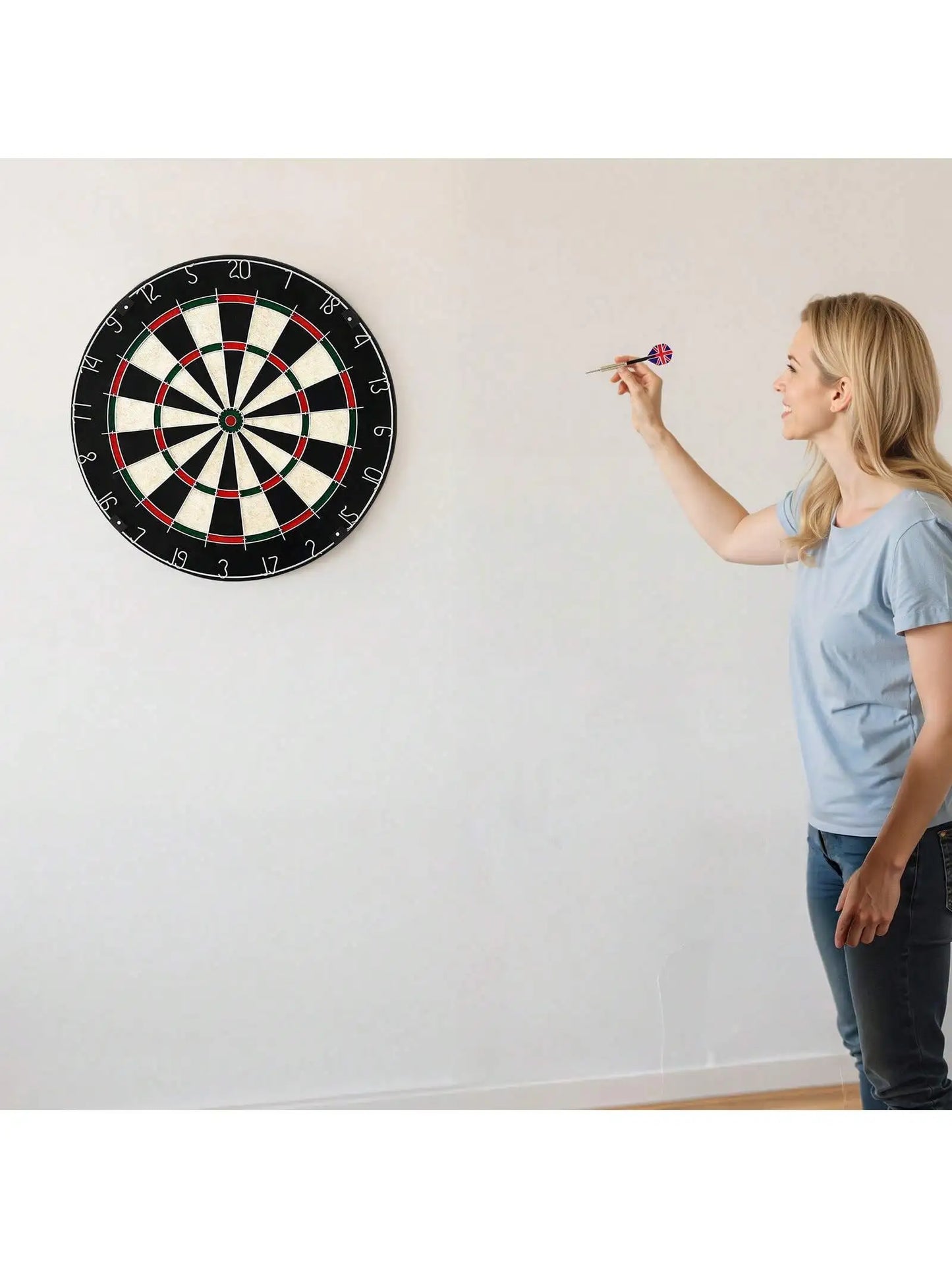 Dart Board, High-Grade Self-Healing Sisal Fiber Dartboard With Staple-Free Bullseye, Blade Wire & Rotating Number R - Image 8