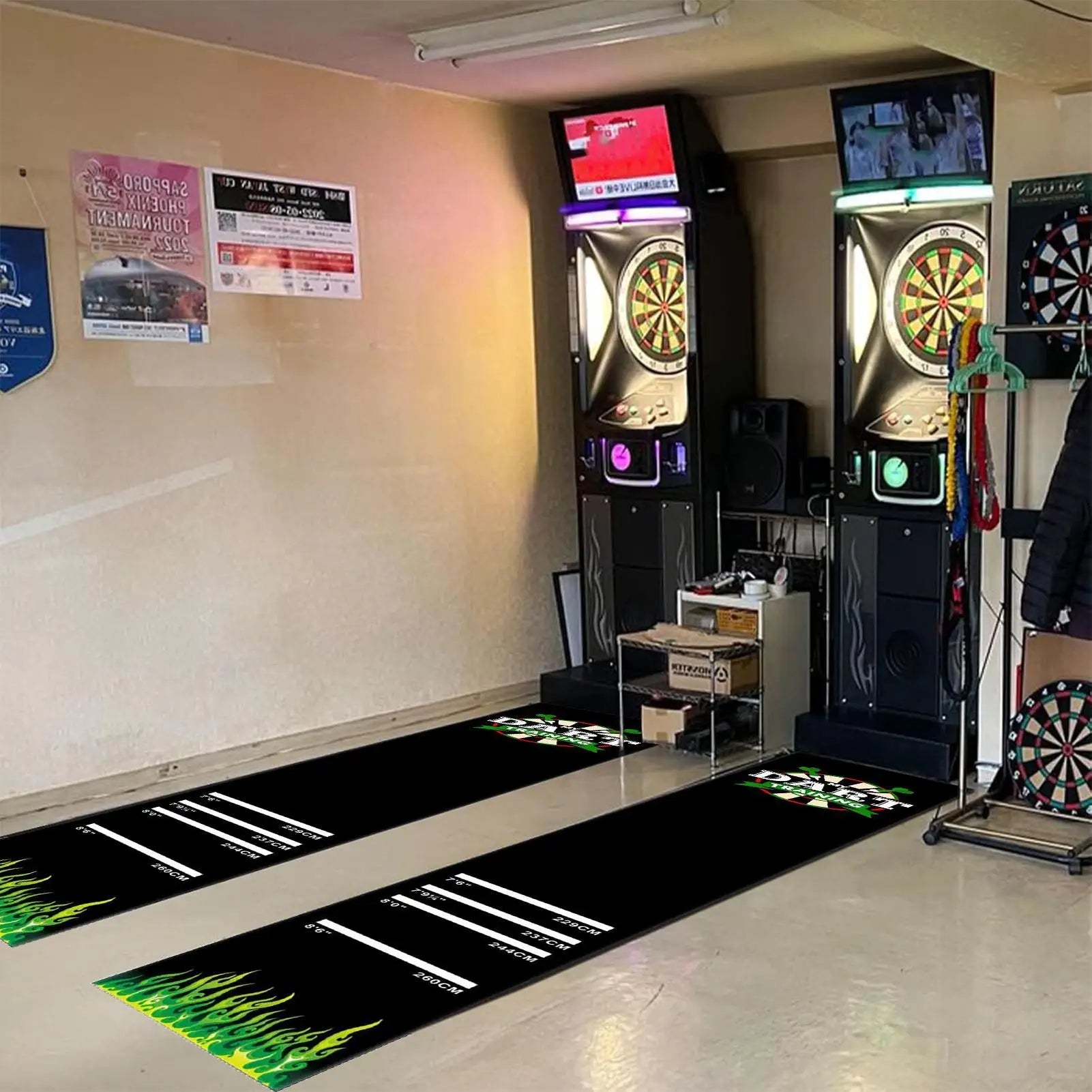 Darts Mat Non-slip Protective Pad Shock Absorbing with 4 Throw Distances 300x34cm Dart Carpet Runner for Women Fami - Image 1