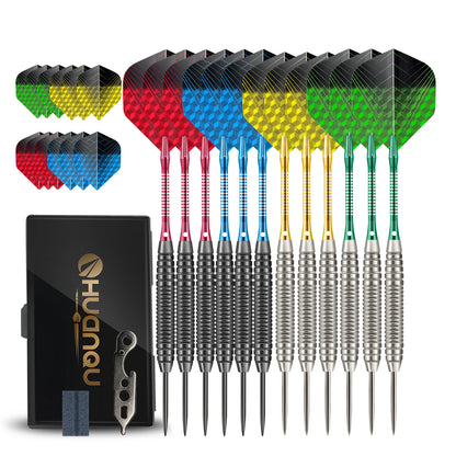 Huanqu 20g Needle Dart Set, 12-Piece Beginner Iron Darts, Multiple Color Combinations, Includes Various Accessories - Image 7
