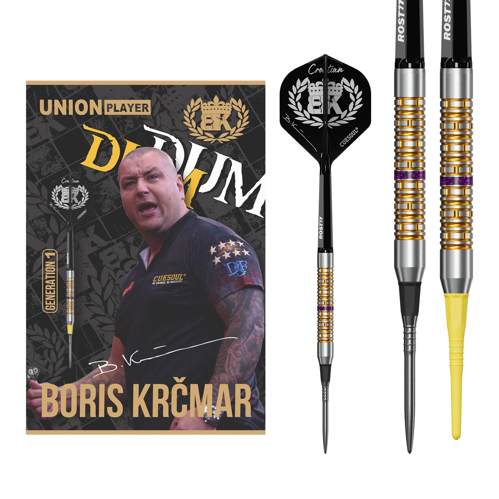 CUESOUL ‘Boris Krčmar’Generation One 95% Tungsten Dart Set - Image 1