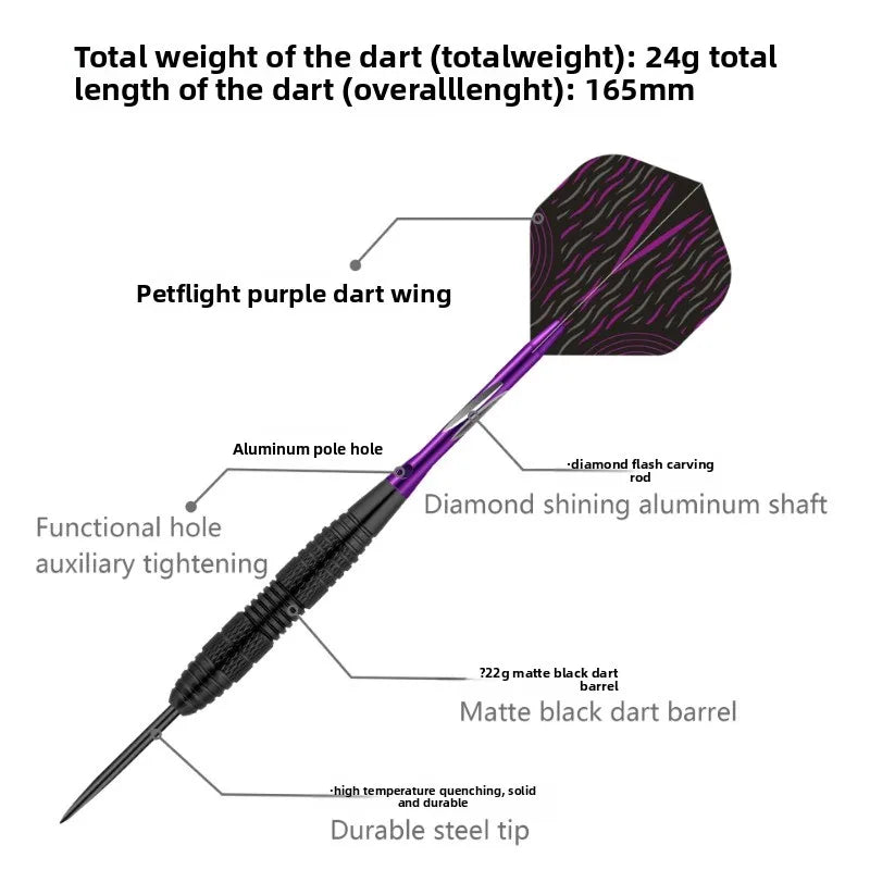 Professional 3 Pcs/Sets of Darts 24g Steel Tip Dart with Aluminium ShaftsDart Flights High Quality for Dartboard Ga - Image 3